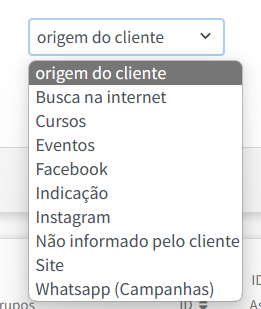 Saber a origem dos clientes