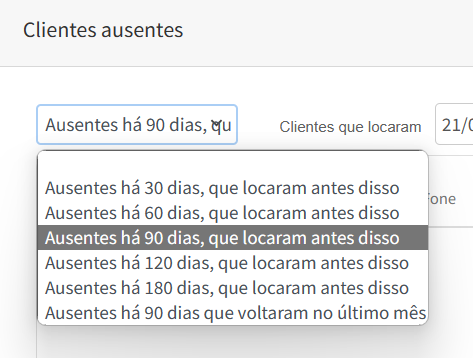 Trazendo à luz: Relatórios dos clientes ausentes